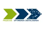 Logo des Programms "rozessorientierung und Digitalisierung in der Verwaltung" (PDV). Das Logo besteht aus 3 nach rechts gewandten Pfeilköpfen unter denen jeweils einer der Begriffe "Prozesse", "Optimieren" und "Digitalisieren" steht