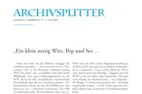 Detail einer digitalen Version eines "Archivsplitter"-Artikels aus dem RUBENS-Magazin