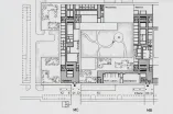 Das Bild zeigt den Grundriss eines Gebäudekonzepts aus der Planungshistorie der Gebäude MB, in dem sich heute u. a. das Universitätsarchiv befindet, und MC, die so jedoch nicht umgesetzt wurden. | The image shows the floor plan of an early layout concept for the MB building, which now houses the University Archive, and MC. The buildings‘ final layout is different, though.