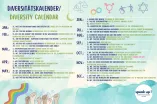 Mehrere kleine Grafiken aus den Themengebieten Religion, Sexualität, Gender und so weiter umrahmen einen Kalender mit zwei Spalten