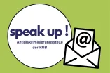 Das Logo der Antidiskriminierungsstelle und ein E-Mail-Symbol