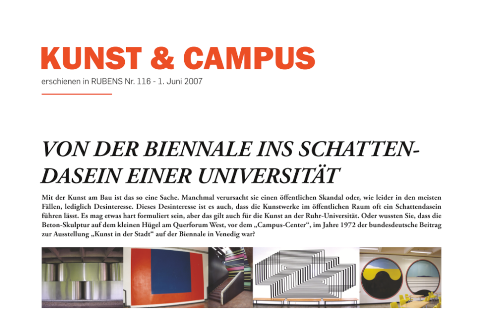 Detail einer digitalen Version eines "Kunst & Campus"-Artikels aus dem RUBENS-Magazin