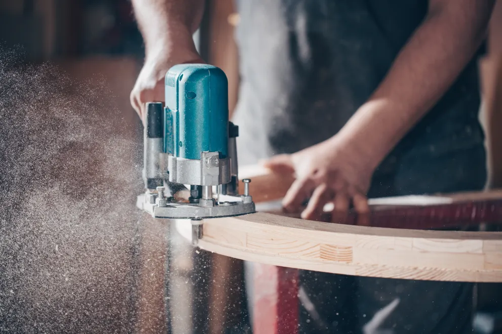 Schreiner in Aktion.