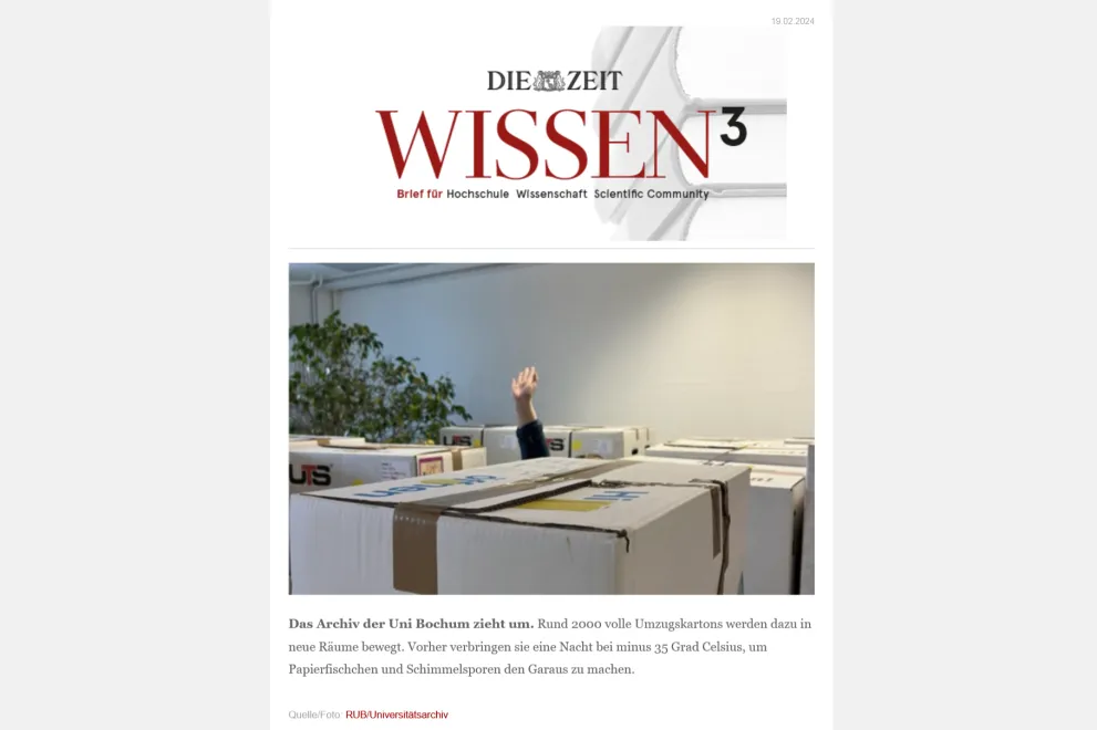 Ein Screenshot mit einer Detailansicht des Artikels im Newsleter.