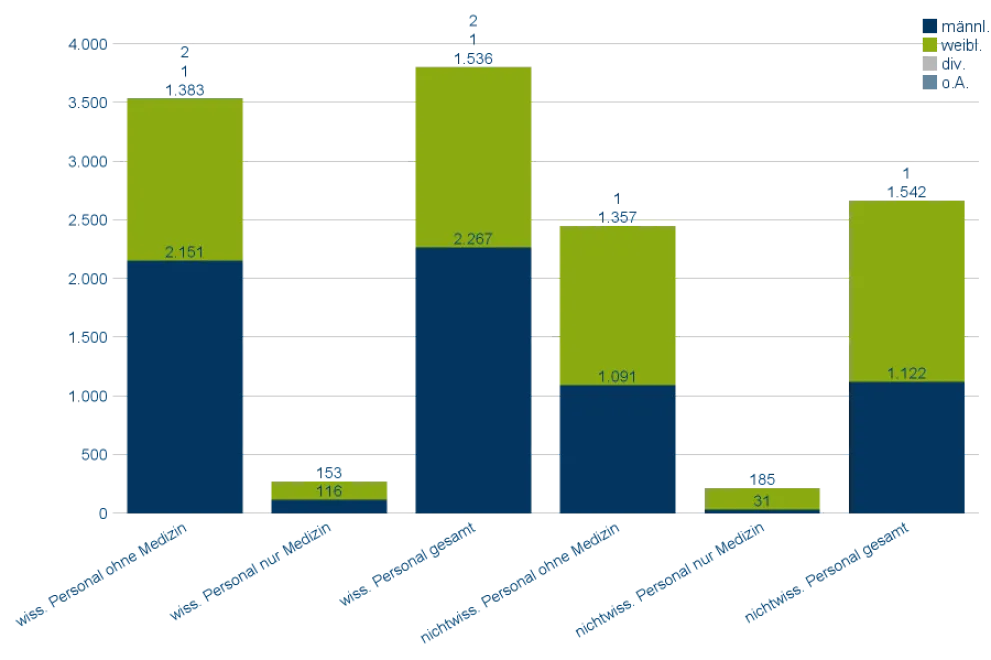Hauptberufliches Personal an der RUB