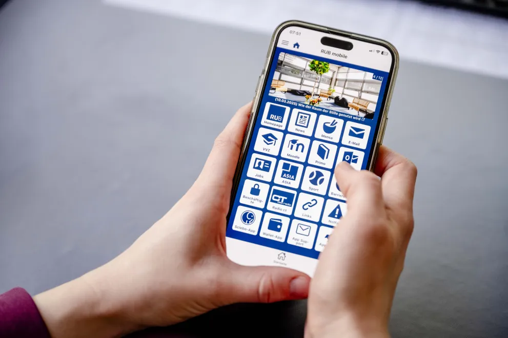 RUB mobile App - Startbildschirm