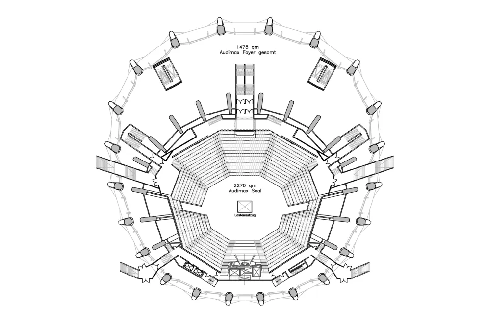 Grafik: Grundriss Audimax
