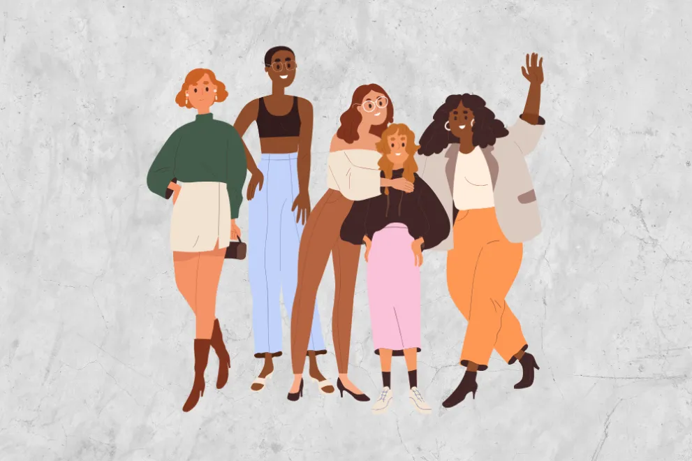 Grafische Darstellung von 5 Frauen